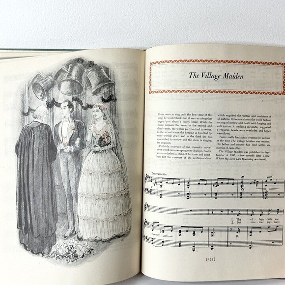 First Printing, A Treasury of Stephen Foster, Music HC 1946 Illus William Sharpe - Picture 10 of 10